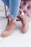 Жіночі замшеві кросівки Lu Boo Powder Pink Trappers Zippers Nancy