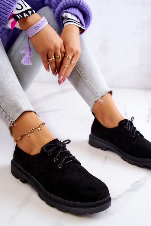 Жіночі замшеві класичні броги Oxford Black Colton