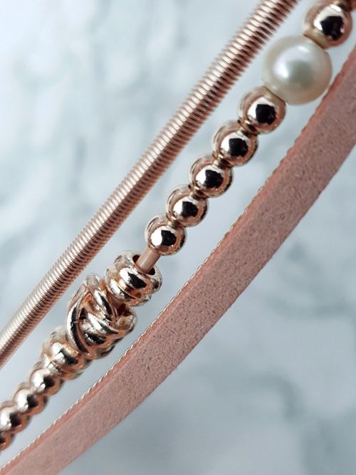 Жіночий Браслет З Намистинами І Цирконами Рожевий Белла