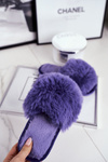 Дитячі тапочки з хутром. Фіолетовий сніжок