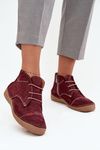 Шкіряні жіночі туфлі з прошивками та блискавкою Artiker 57C2116 бордовий
