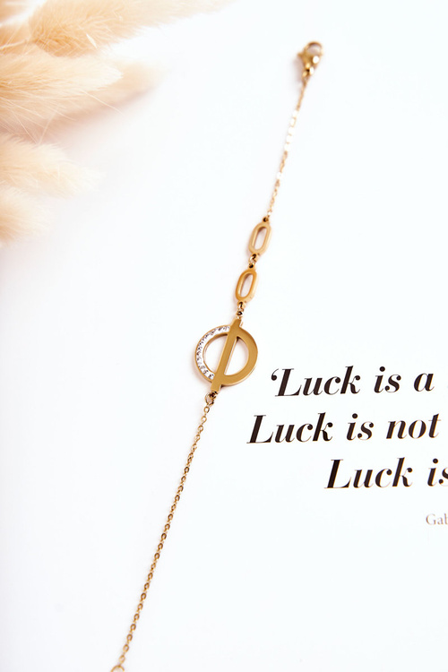 Жіночий Браслет З Орнаментом і Цирконієвим Золотом