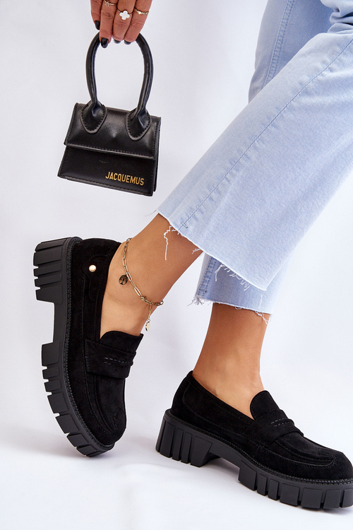 Жіночі замшеві туфлі чорні Fiorell