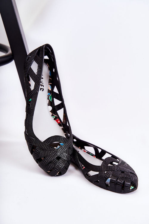 Жіночі гумові балетки чорні Indila