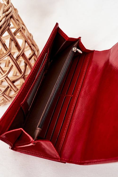 Великий жіночий гаманець з магнітом Червоний