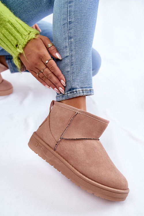 Жіночі теплі зимові черевики Big Star KK274293 Світло-рожеві