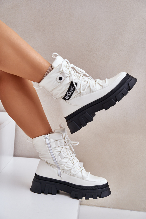 Жіночі зимові черевики на блискавці Lee Cooper LCJ-24-47-3142 білий