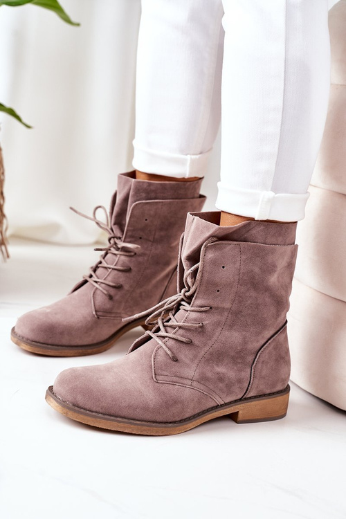 Чоботи з подвійним верхом Сірі Violetta