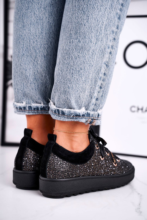 Жіночі кросівки Elegant Leather Laura Messi Black 2045