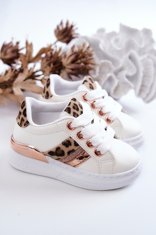 Шкіряне спортивне взуття Leopard White Trixie