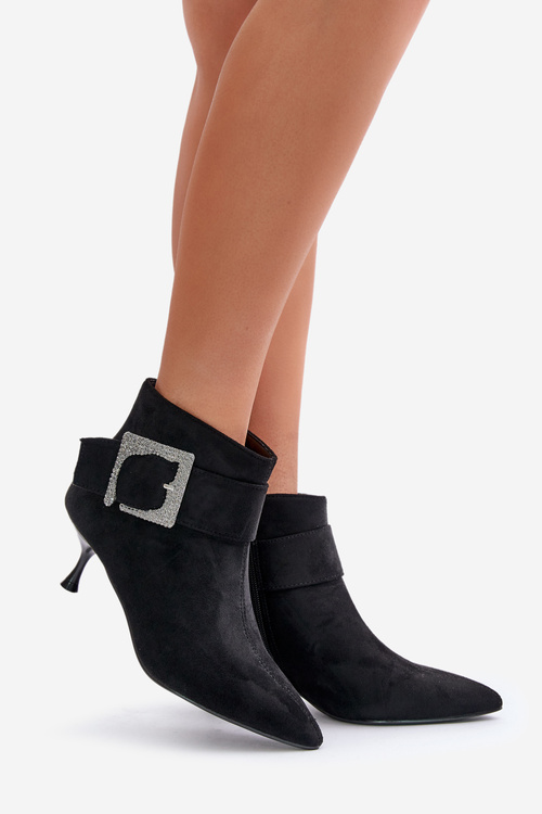 Жіночі черевики на шпильці з декоративною пряжкою Black Nirilis