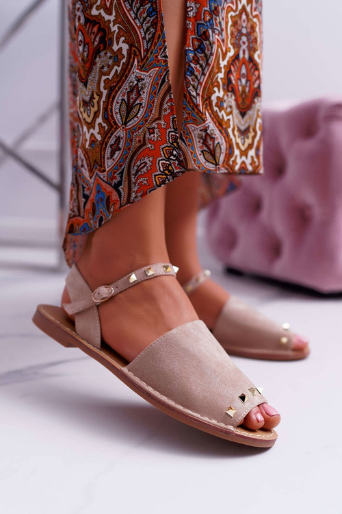 Жіночі замшеві босоніжки Lu Boo Beige Silena