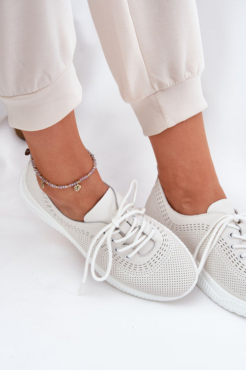 Жіноче Шкіряне Спортивне Взуття Vinceza 79532 Біле