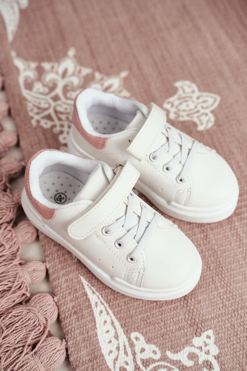 Дитяче спортивне взуття Кросівки білі рожеві Bilbo