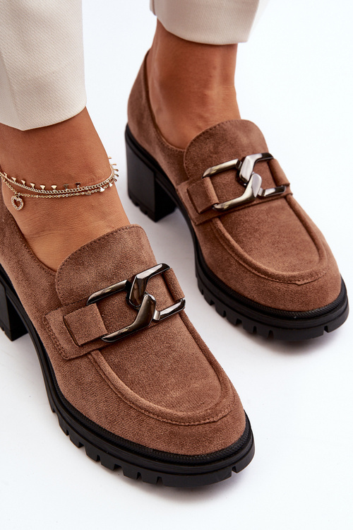 Замшеві туфлі на високих підборах коричневого кольору Finley