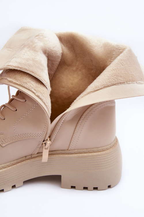 Шкіряні Ботильйони Броги З Пряжкою Світло Бежеві Самивло