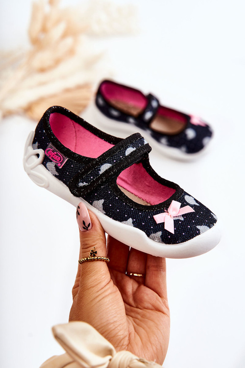 Тапочки дитячі балерини Befado з бантом 114X481 темно-синій