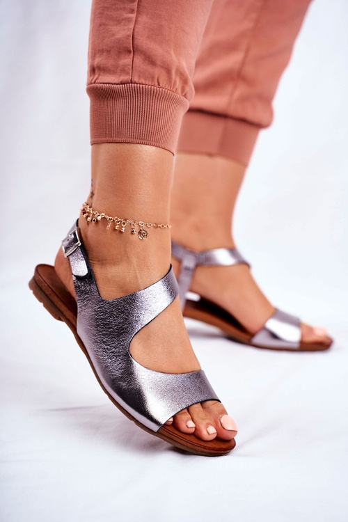 Жіночі шкіряні металеві босоніжки Vollare Laura Messi 1116