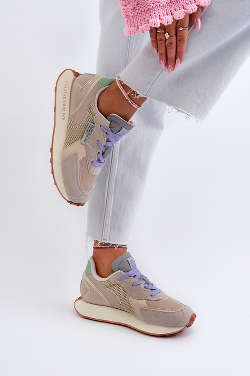 Жіночі кросівки на платформі з системою Memory Foam Big Star NN274681 Бежеві