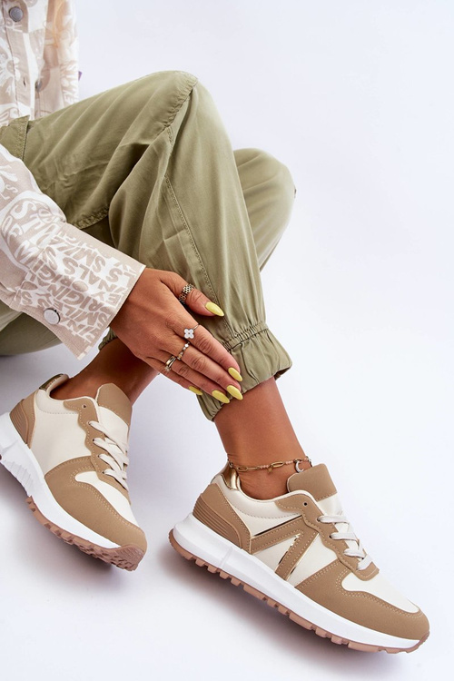 Жіноче шкіряне спортивне взуття коричнево-бежевий Kabama