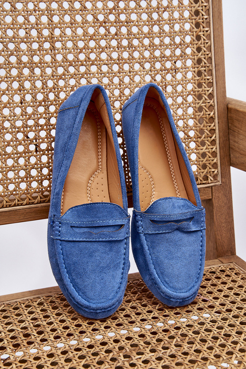 Жіночі класичні замшеві лофери Blue Ivana