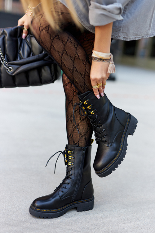 High Leather Workers Black Rockdale