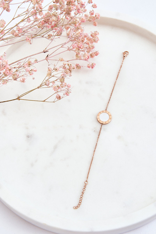 Жіночий браслет Celebrity White Circle Rose Gold