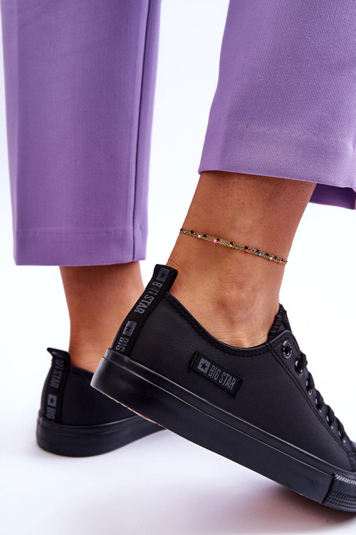 Жіночі низькі шкіряні кросівки Big Star KK274011 Чорні