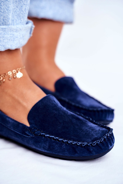 Жіночі лофери шкіряні замшеві блакитні Papito