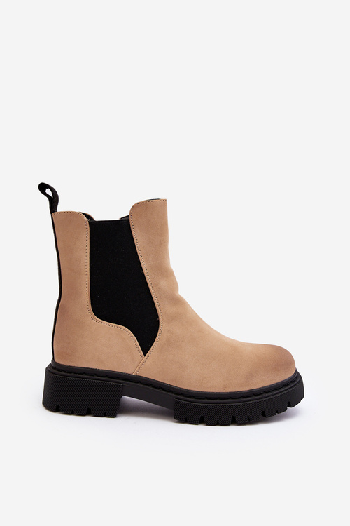 Жіночі ботильйони на підкладці на блискавці бежевого кольору Веста