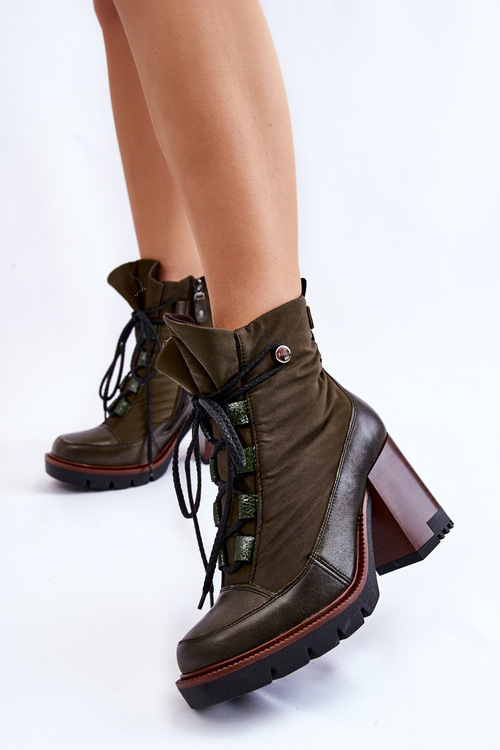 Модні чоботи на підборах Maciejka 05777-09 Зелений