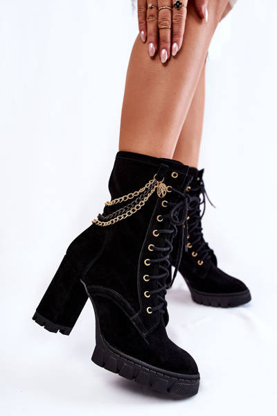 Замшеві черевики на шнурівці Lewski Shoes 3244 / G Black