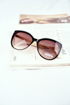Чорні бежеві жіночі сонцезахисні окуляри Prius PR-V26 Brown Glass Glitter