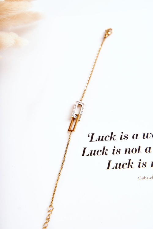 Жіночий браслет Celebrity зі сталі з кубічним цирконієм із золота