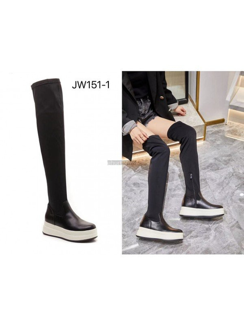 Чоботи на високій платформі чорні Nellie