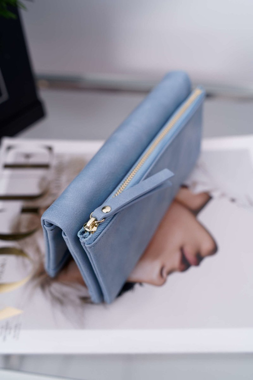 Гаманець жіночий великий блакитний із засувкою