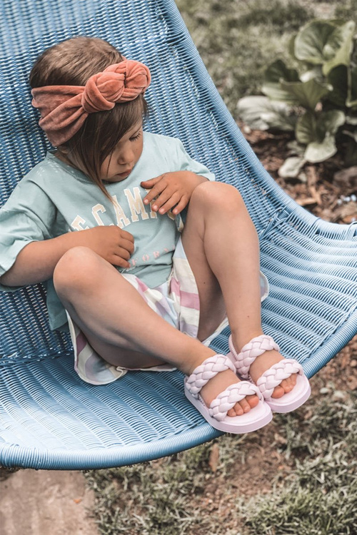 Дитячі босоніжки на зав'язці фіолетові Cutie-Pie