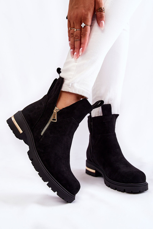 Замшеві черевики з вирізами Black Klarissa