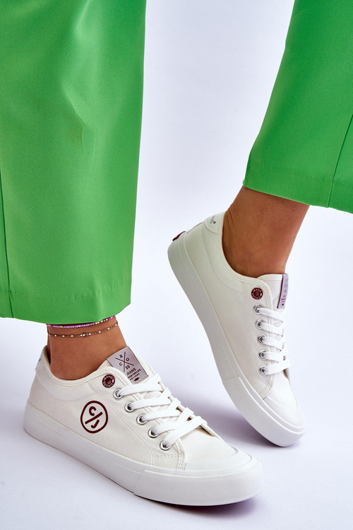 Жіночі джинсові кросівки з тканини LL2R4043 білі