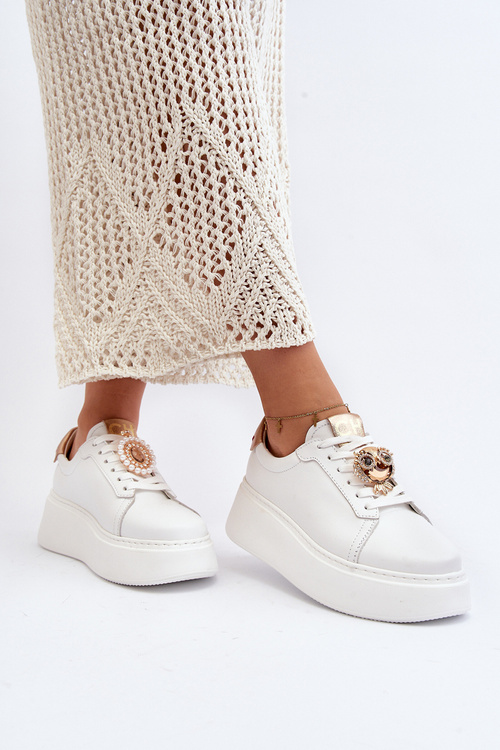 Жіночі шкіряні кросівки CheBello 4411 Білі