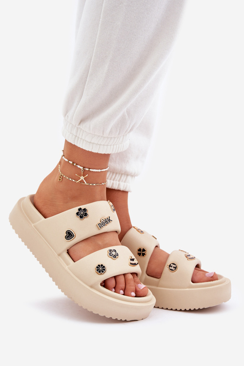 Жіночі Пінні Сандалі З Декораціями Бежеві Ravanala