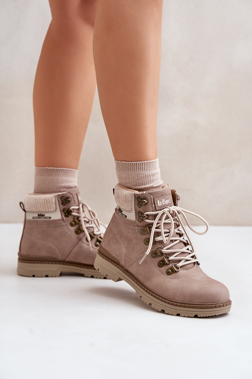 Теплі жіночі черевики темно-бежеві Lee Cooper LCJ-24-03-3042