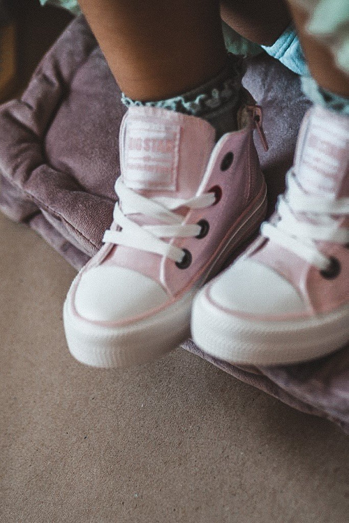 Високі дитячі кросівки на блискавці BIG STAR HH374191 Рожеві