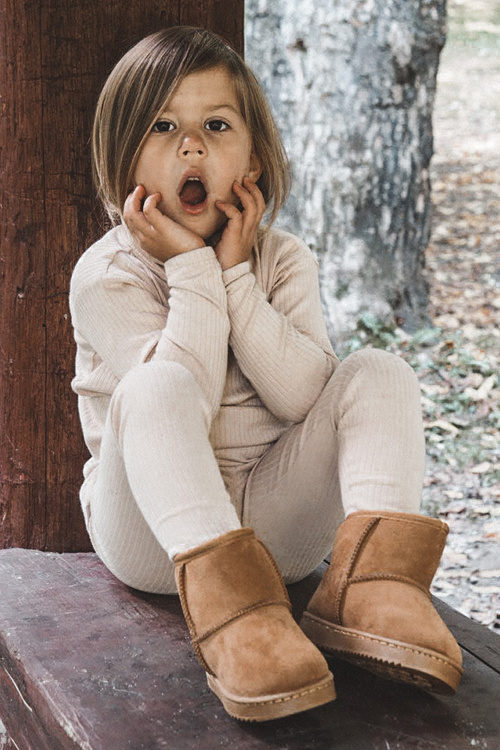 Дитячі зимові черевики для розминки хакі губі