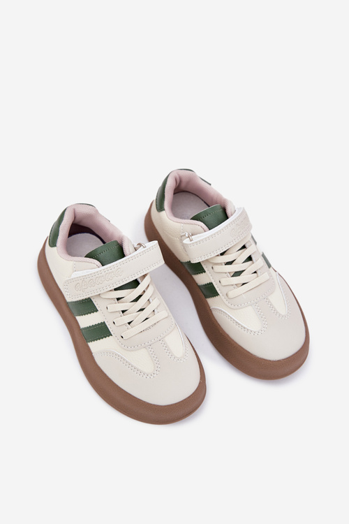 Дитячі Кросівки На Платформі Бежево-Зелені Sopiaella