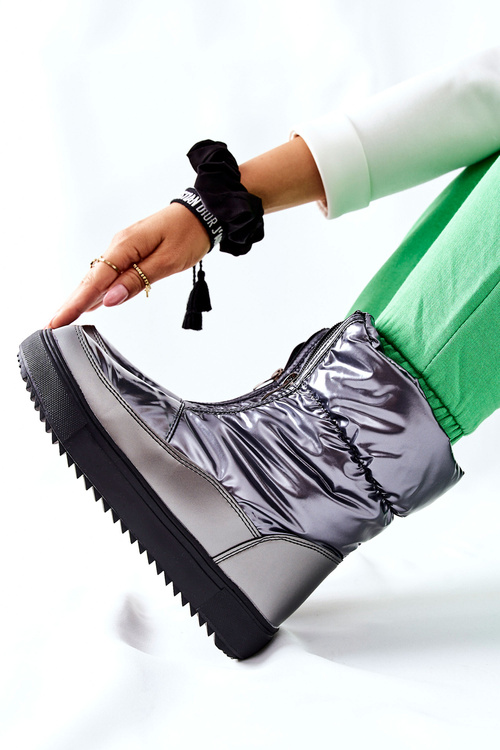 Жіночі зимові черевики сірі Monile