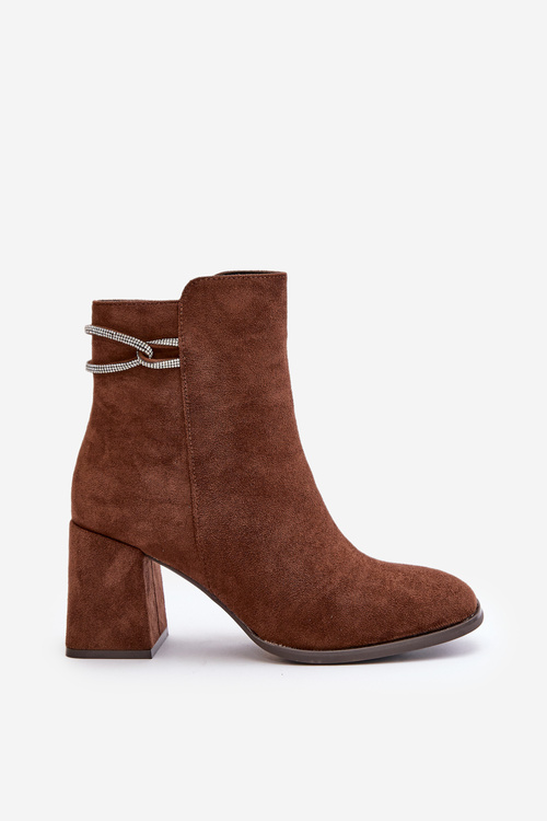 Теплі жіночі ботильйони на каблуці Еко Замшеві темно-зелені Saivia