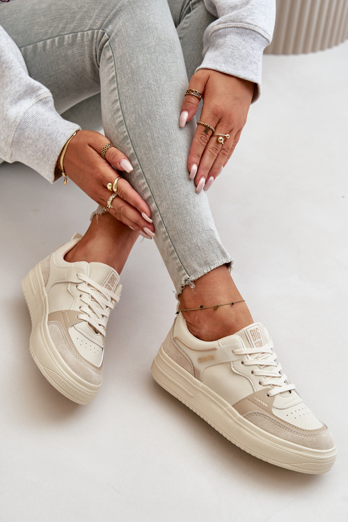 Жіночі низькі кросівки з еко шкіри Big Star OO274029 Beige