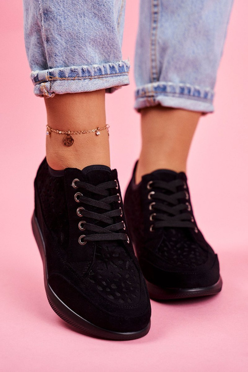 Жіночі кросівки на танкетці Sergio Leone чорні PB122