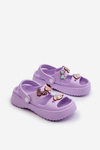 Легкі дитячі пінопластові босоніжки з фіолетовим декором Ifrana